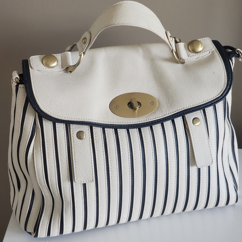Pinstripe classic handbag